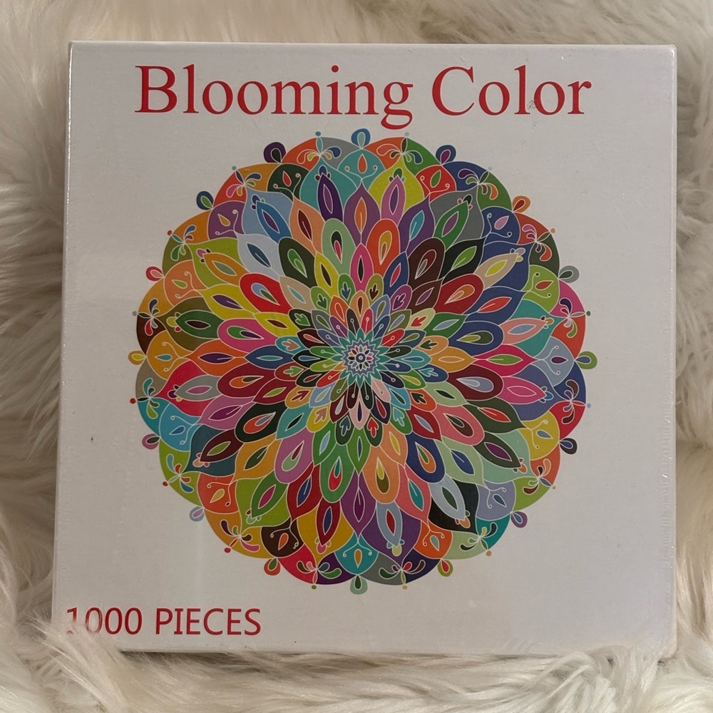 Bgraamiens Blooming Color 1000 Pieces Round Mandala Floral Jigsaw Puzzle Sealed